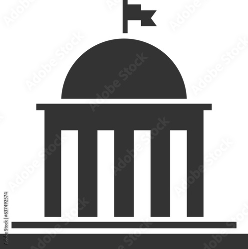 Government icon vector. Building construction symbol. Architecture residental design. Classic estate sign.