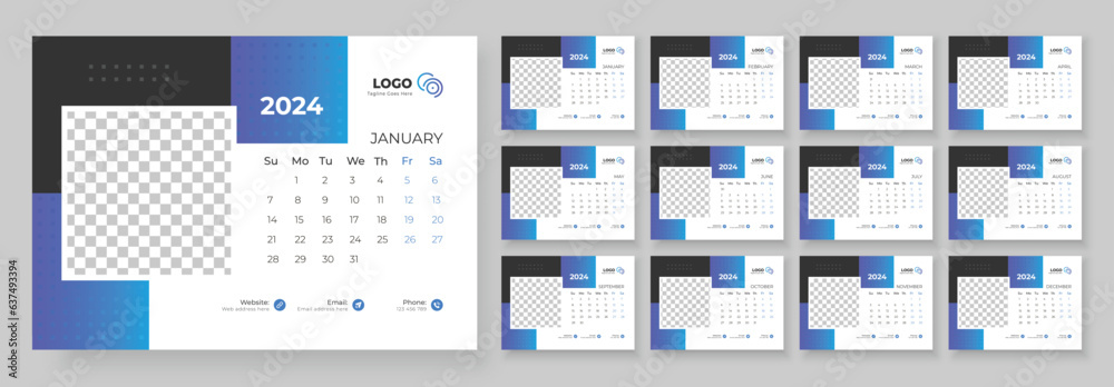 Desk Calendar Template 2024. Desk calendar in a minimalist style. Week Starts on Sunday. Desk Calendar Template 2024. Desk calendar in a minimalist style. Week Starts on Sunday.