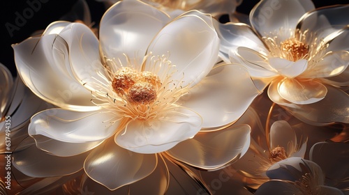  a close up of a flower with many petals on it.  generative ai