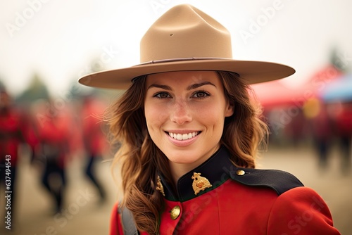 female canadian mountie - Royal Canadian Mounted Police (Generative AI) photo