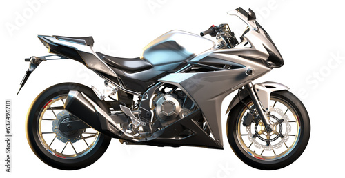 side view super bike, motorcycle for make mockup on empty background	