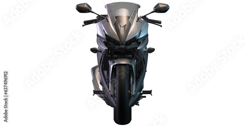 front  view super bike, motorcycle for make mockup on empty background	