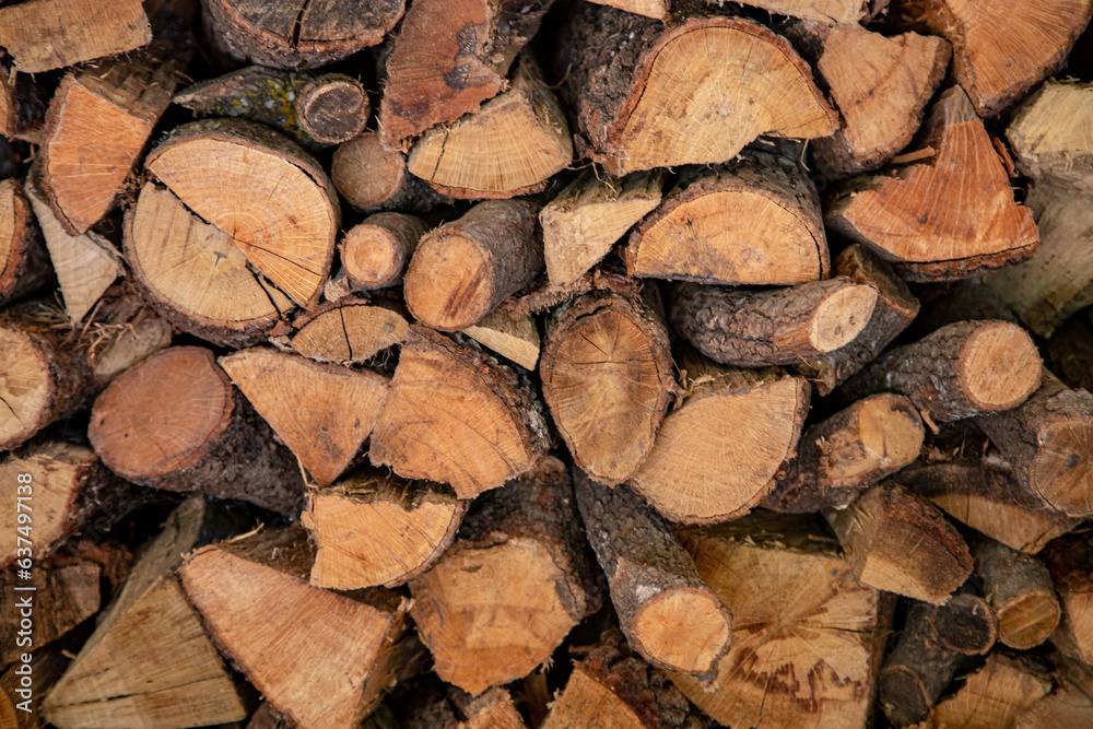 Stacked wood for natural wood burning cooker Stacked wood for natural wood burning cooker