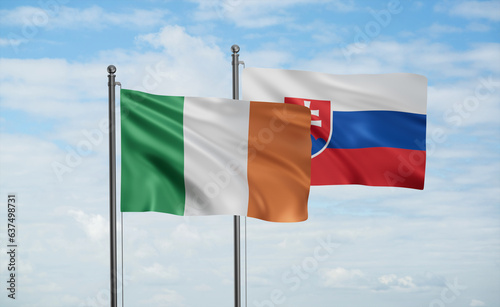 Canvas Print Slovakia and Ireland flag