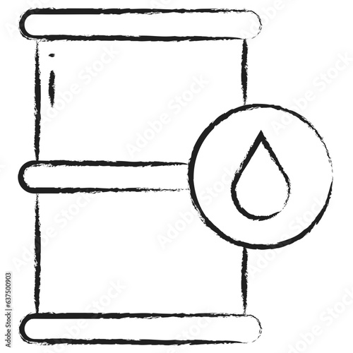 Hand drawn oil barrel icon