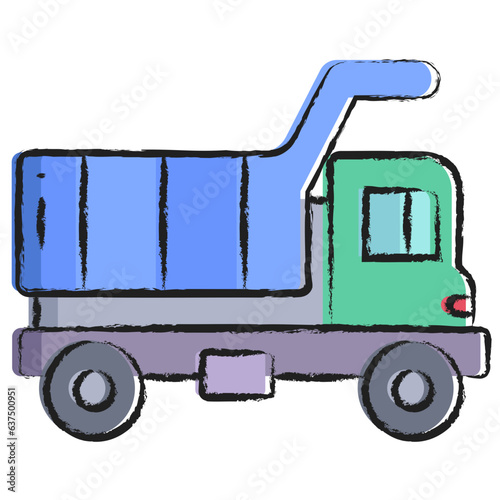 Hand drawn Dump Truck icon