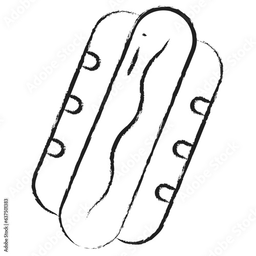Hand drawn hot dog icon