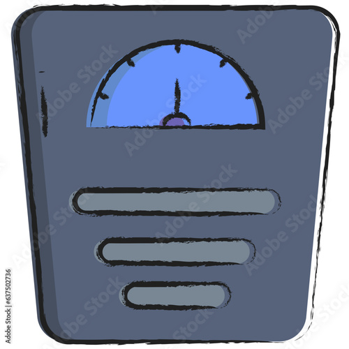 Hand drawn Weighing machine icon