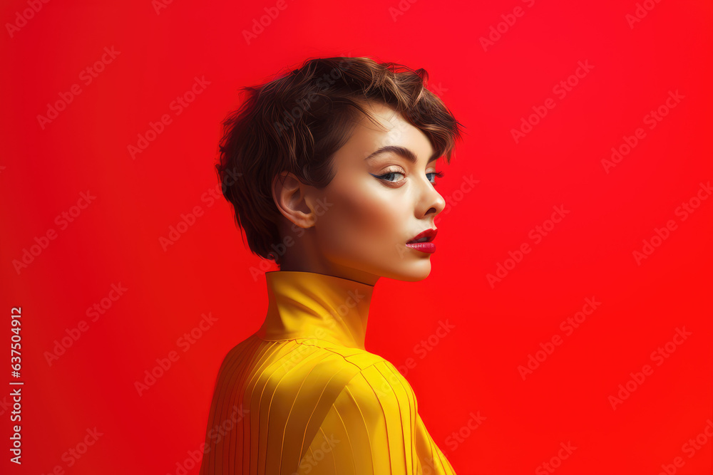 Beautiful woman portrait on light background Beautiful woman portrait on light background