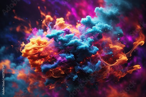 colorful smoke frame with futuristic gas. ai generative © Igor