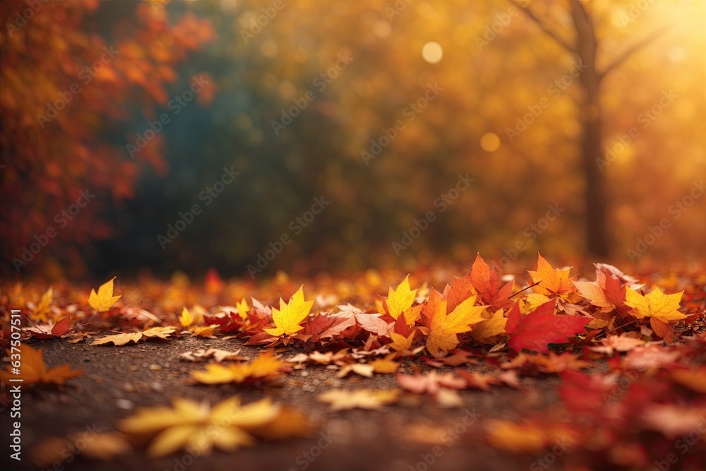 Autumn background with empty space for text. ai generative
