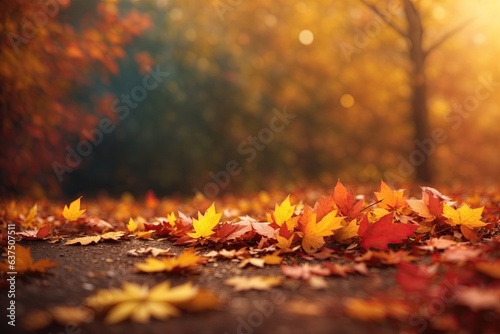 Autumn background with empty space for text. ai generative