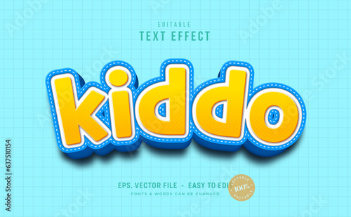 3D colorful kiddo text effect