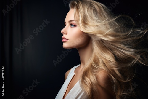 Murais de parede beautiful young woman with amazing blonde hair - beauty/haircare advertisement t