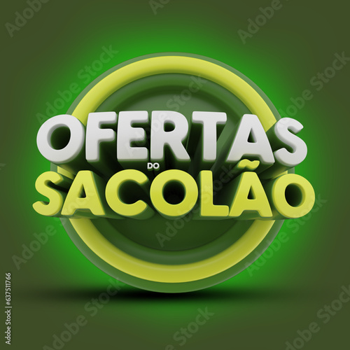 selo 3d ''ofertas do sacolão''
