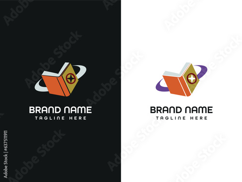 Book icon letter logo design