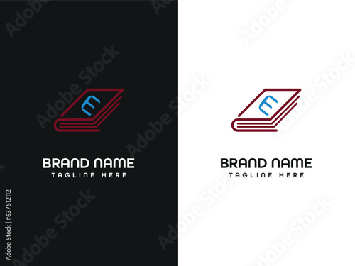 Book icon letter logo design
