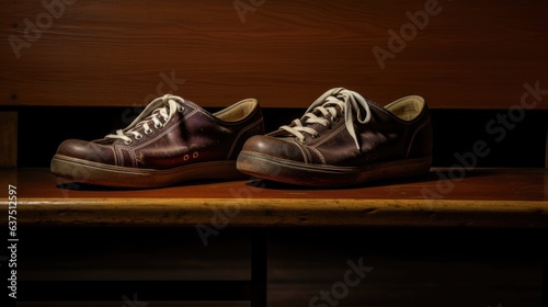An image of a worn-out pair of bowling shoes.