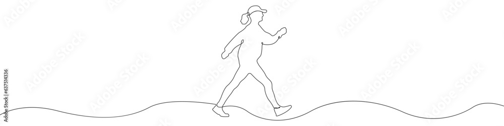 Runner icon line continuous drawing vector. One line Athlete runs icon vector background. Running man icon. Continuous outline of a Sport running icon.