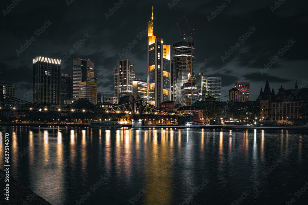 Frankfurt skyline at night