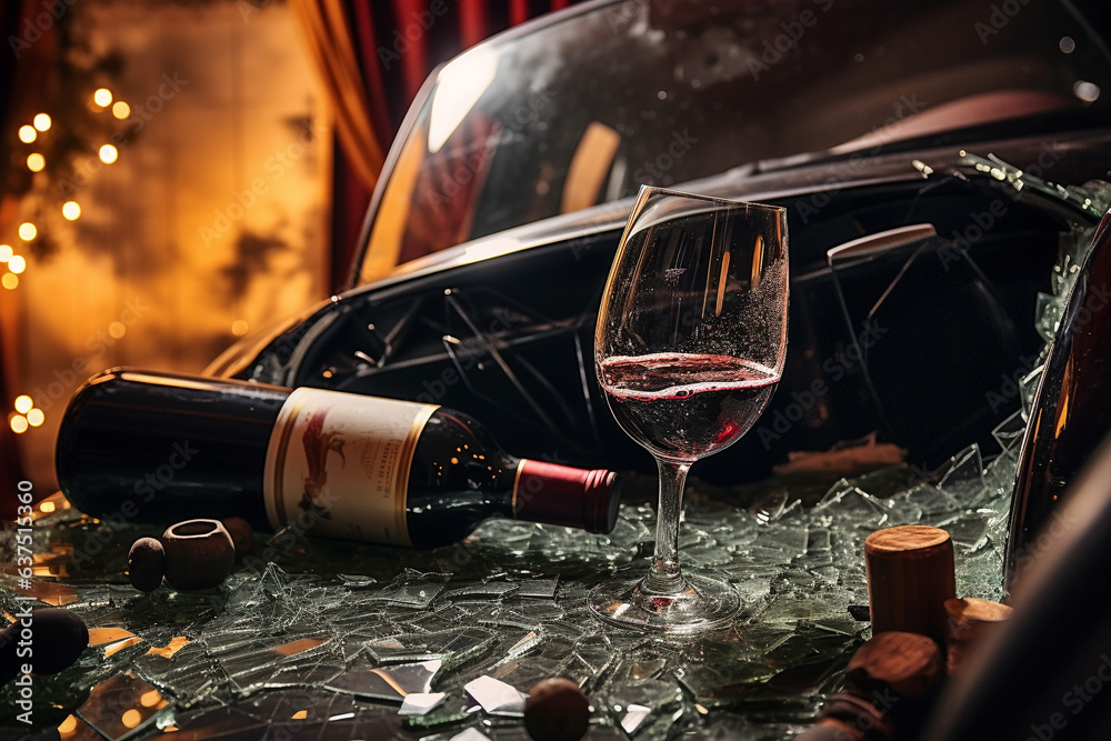 Fototapeta premium drink driving at christmas awareness concept 