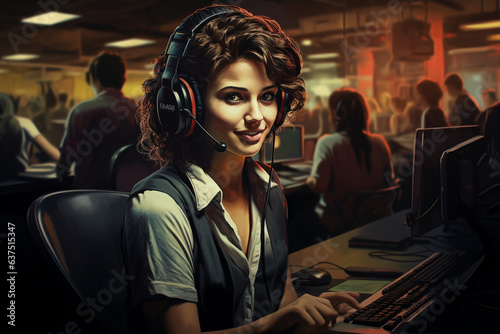 woman working in call centre