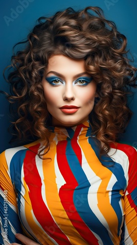 Attractive woman with colorful clothes, generative ai