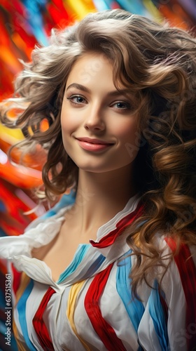 Attractive woman with color...