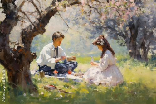 Couple's Picnic - Impressionism