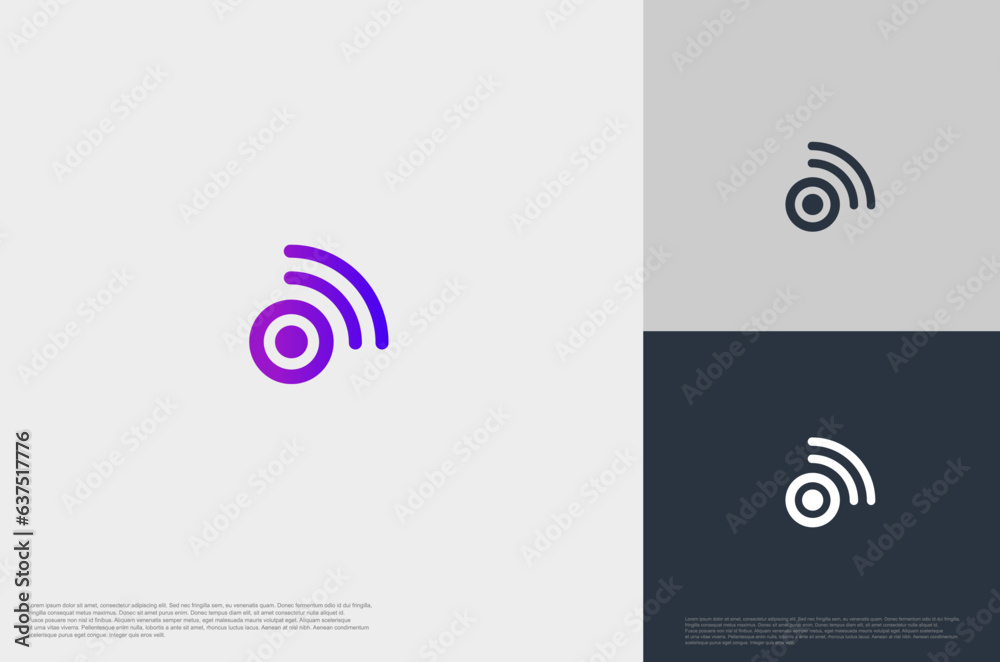 Wireless networking, wifi icon, symbol. logo design template