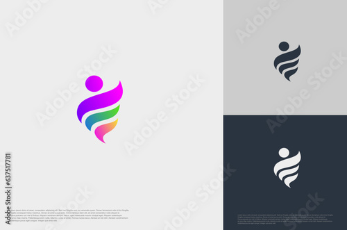 abstract global crown people colorful logo minimalist style illustration. Teamwork symbol.
