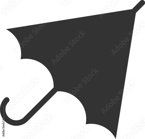 Umbrella icon vector. Rain protection. Concept for insurance company. Black and white silhouette flat design