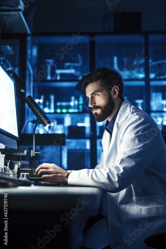 shot of a young scientist using a computer in a laboratory