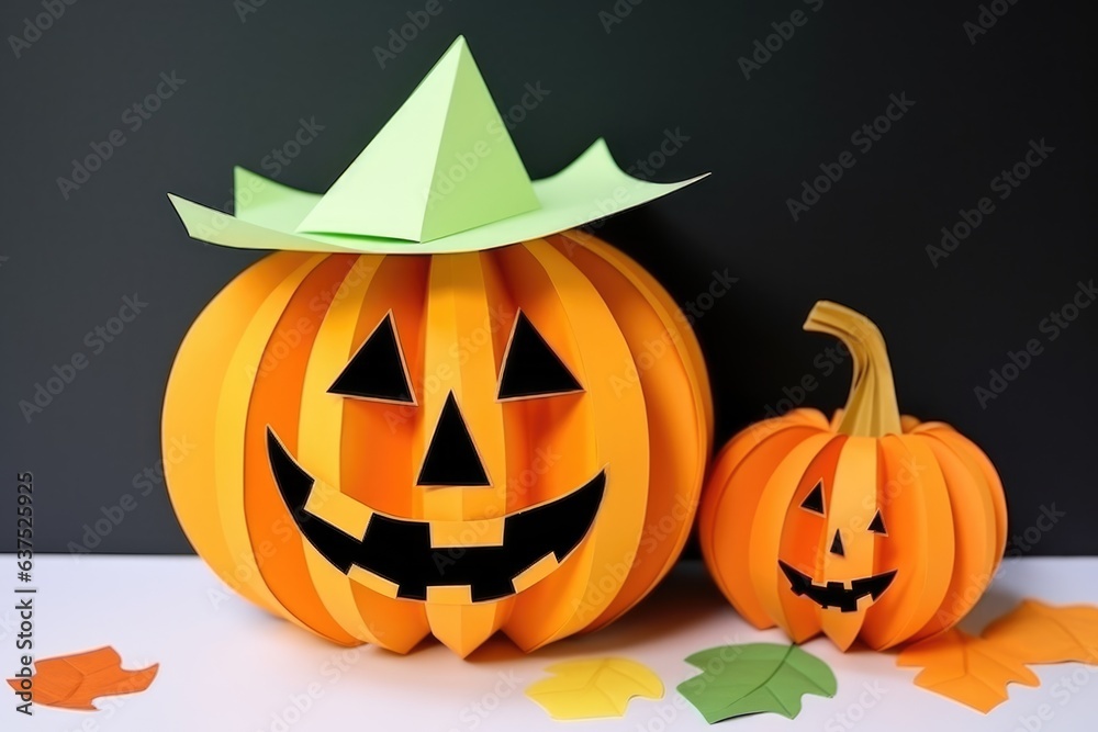 How to make Halloween pumpkin Jack from color paper DIY How to make Halloween pumpkin Jack from color paper DIY