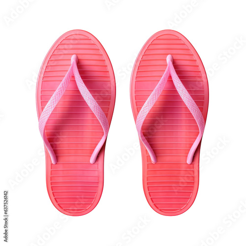 Vivid flip flops isolated.