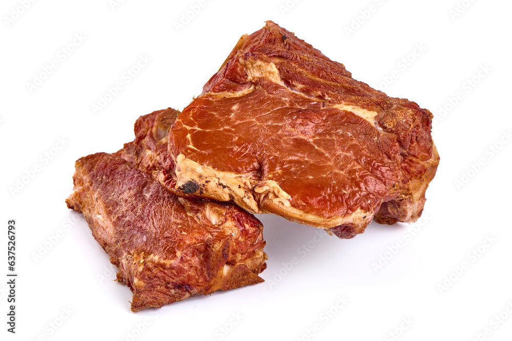 Smoked ribs, isolated on white background. High resolution image. Smoked ribs, isolated on white background. High resolution image.