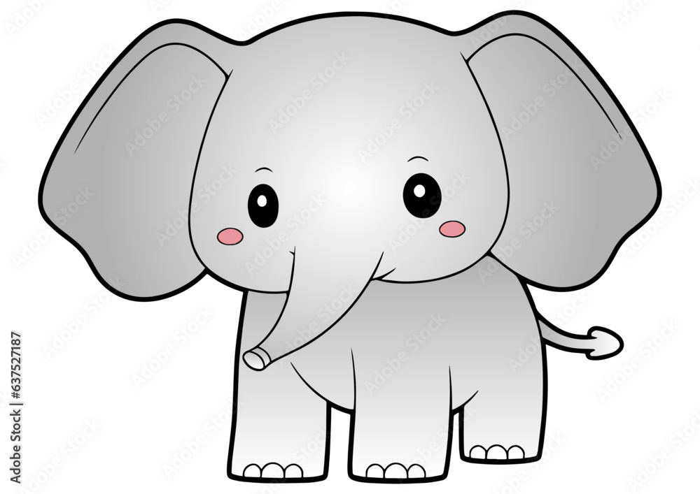 Cute elephant vector illustration, elephant for kids cartoon style Cute elephant vector illustration, elephant for kids cartoon style