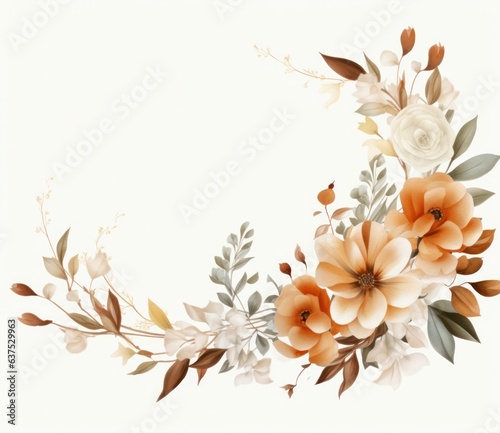 Watercolor floral border crop.