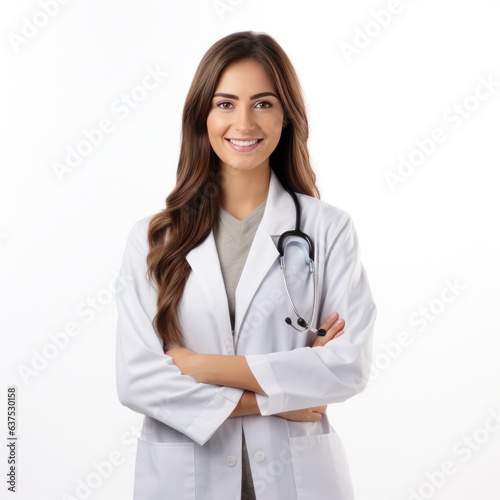 Doctor lady friendly smiling arms crossed.