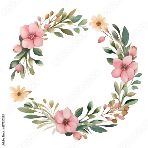 Watercolor floral frame