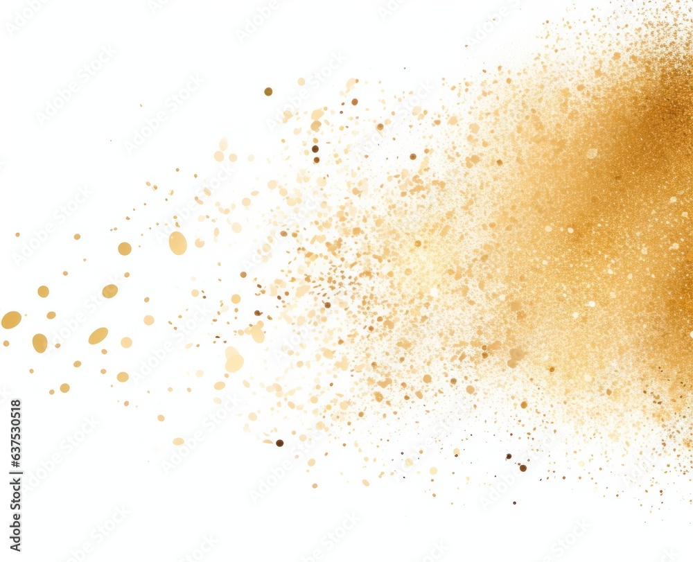 Gold glitter, confetti and powder.