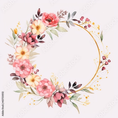 Watercolor floral frame