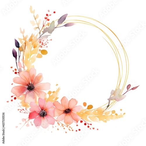 Watercolor floral frame