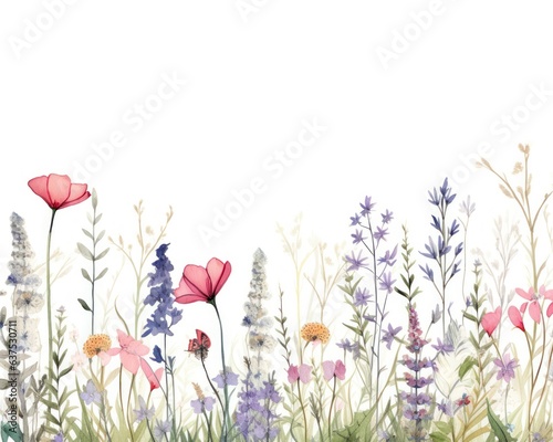 Watercolor flower pattern isolated