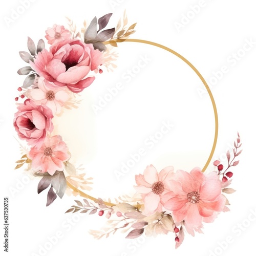 Watercolor floral frame