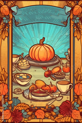Thanksgiving day holiday poster.