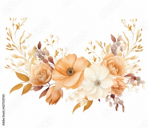 Watercolor floral border crop.
