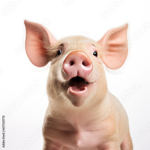 Surprised pig with Huge Eyes.