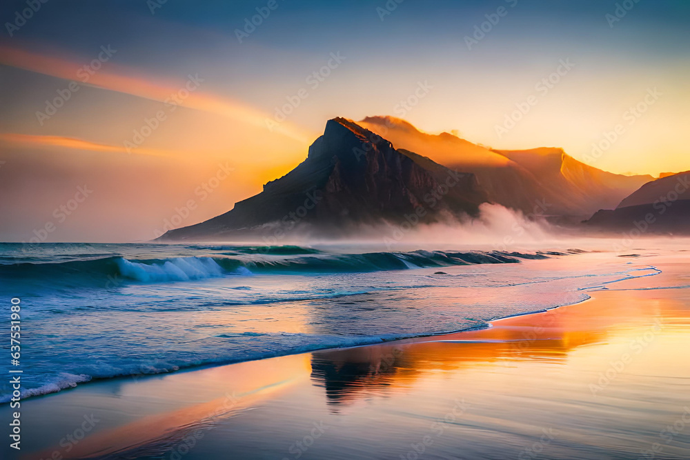 Fantastic sunset on the Sea coast with beautiful colors and great light. Fantastic sunset on the Sea coast with beautiful colors and great light.
