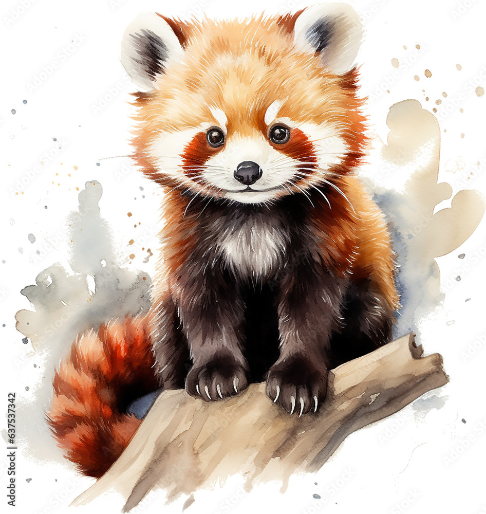 red panda watercolor clipart red panda watercolor clipart